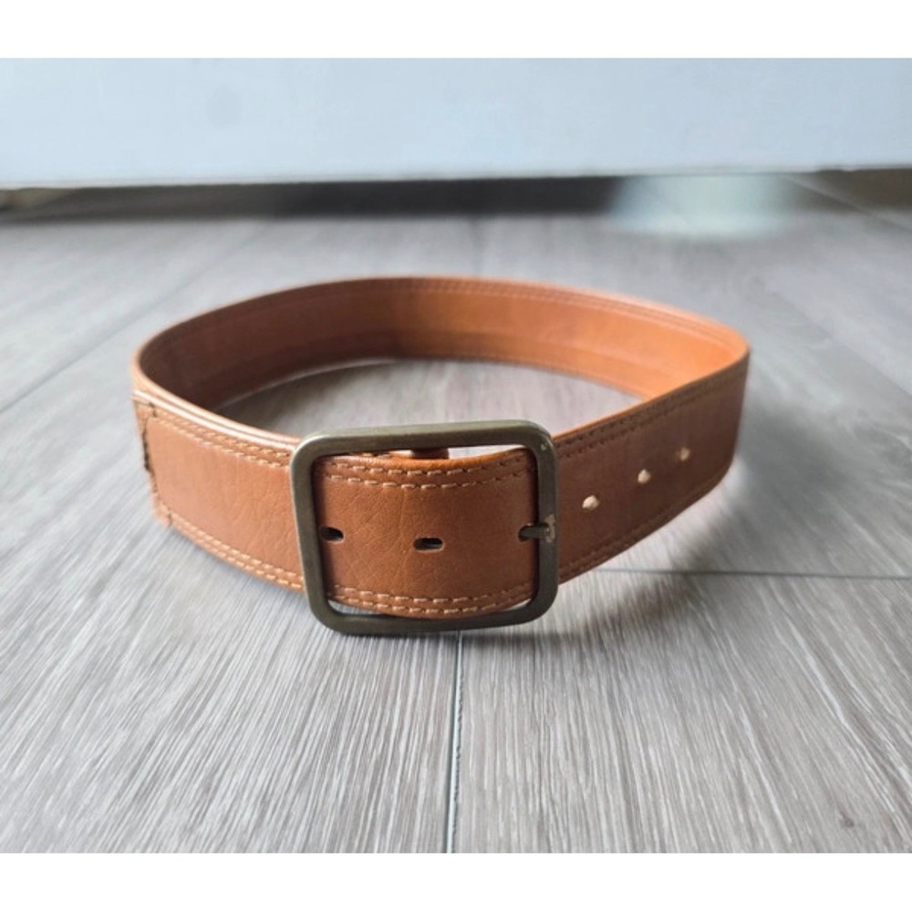Levis Vintage Tan Brown Leather Belt Style 2315-3 Double Stitched Size 24